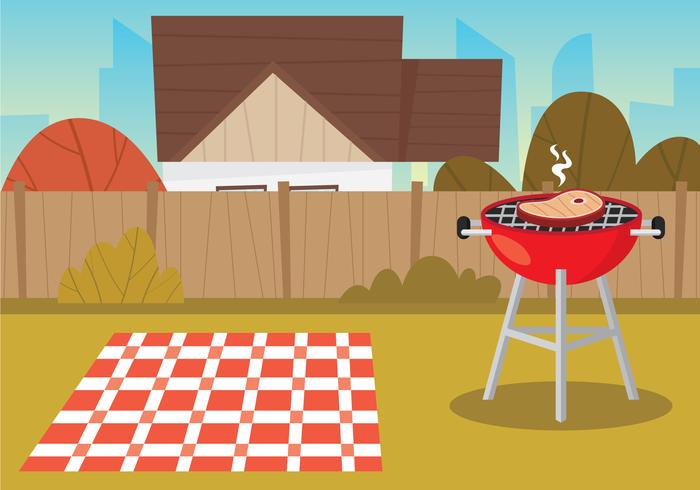 Illustration de barbecue de jardin vecteur