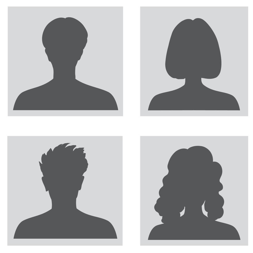 ensemble de silhouettes de profil de personnes. formes de portraits anonymes vecteur