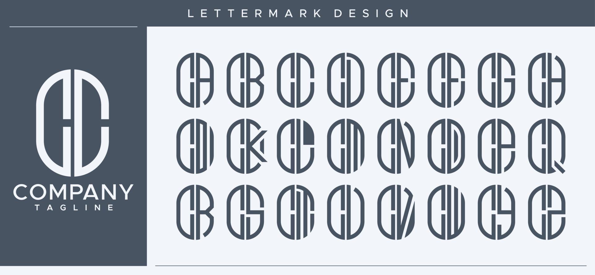 abstrait tube lettre c logo conception. moderne ligne capsule cc c lettre logo vecteur modèle.