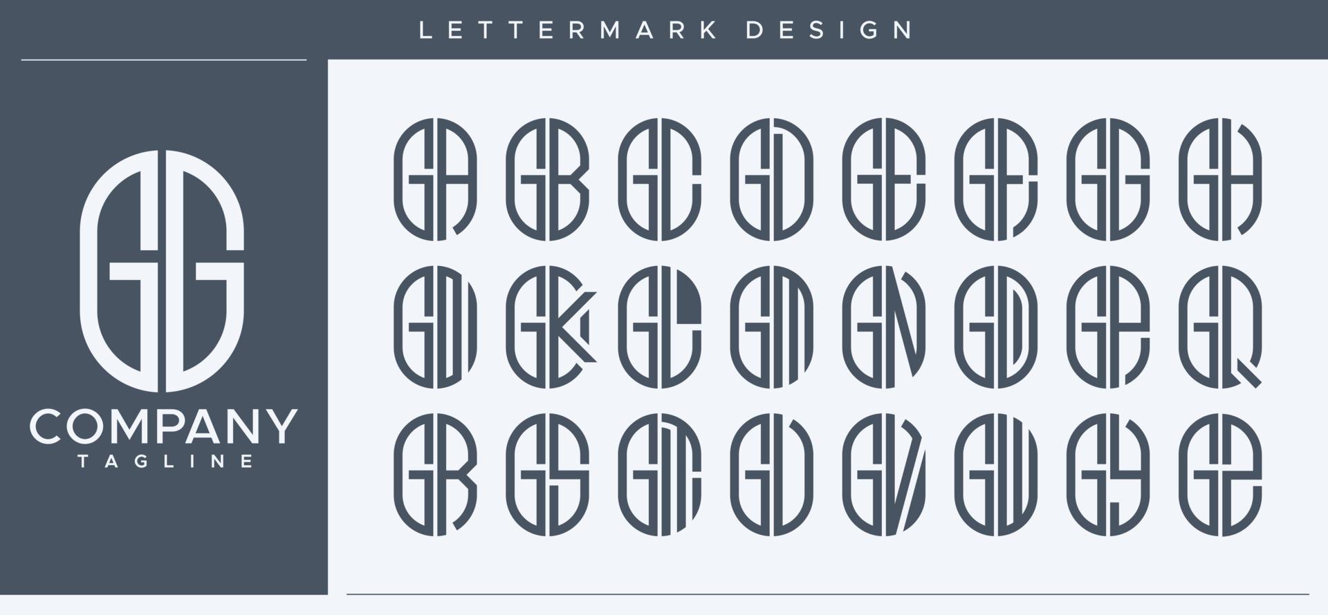 abstrait tube lettre g logo conception. moderne ligne capsule gg g lettre logo vecteur ensemble.