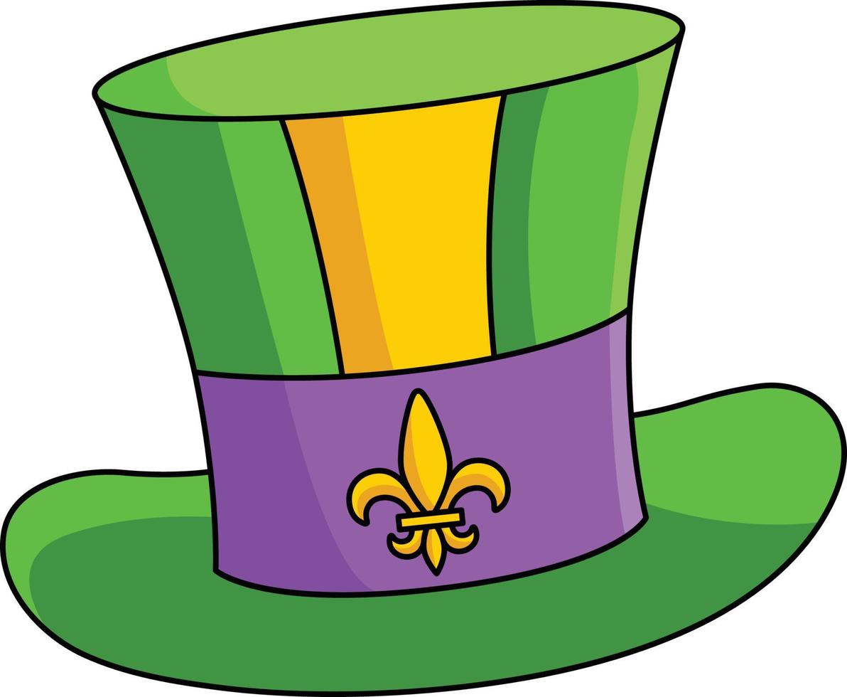 mardi gras chapeau avec fleur de lis symbole clipart vecteur