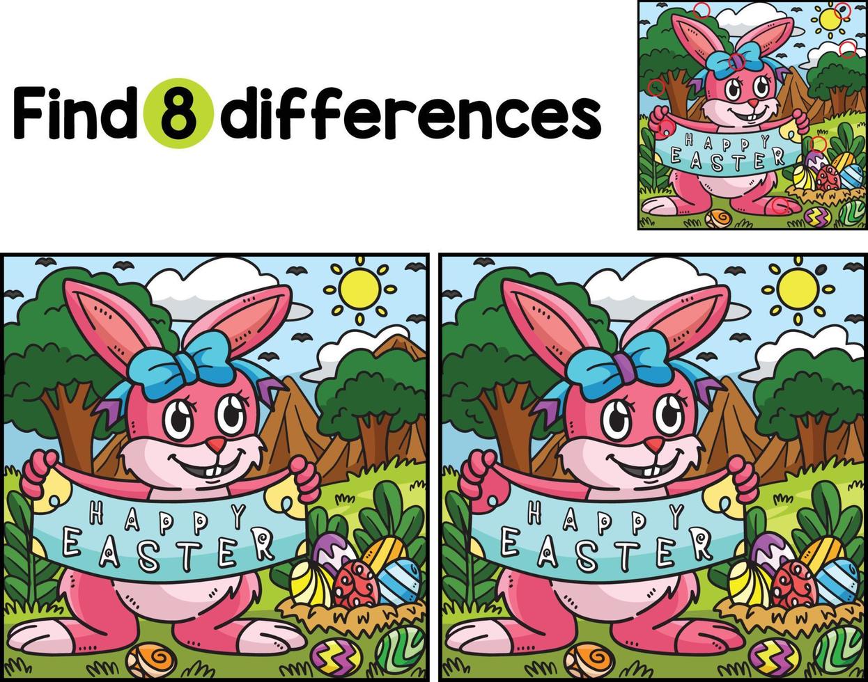 content Pâques lapin trouver le différences vecteur