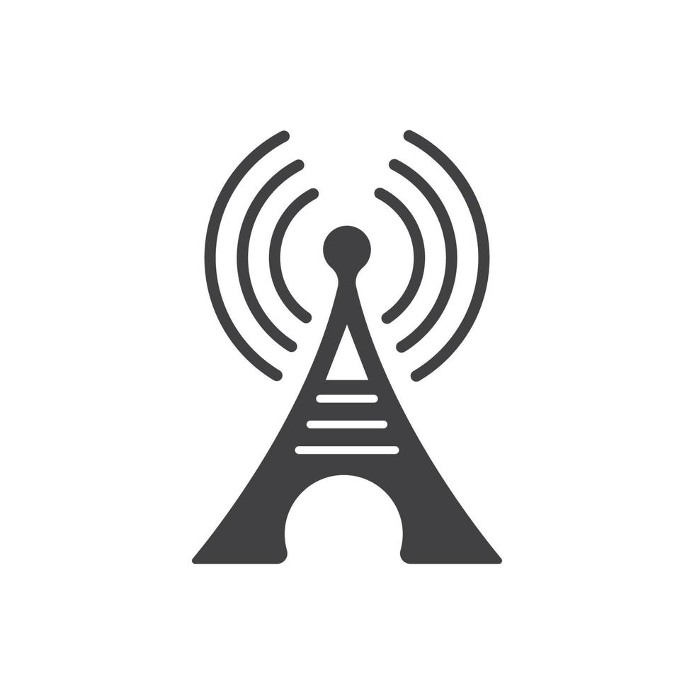 illustration vectorielle de l'icône du logo du signal de la tour vecteur