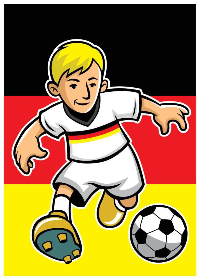 Allemagne football joueur avec drapeau Contexte vecteur