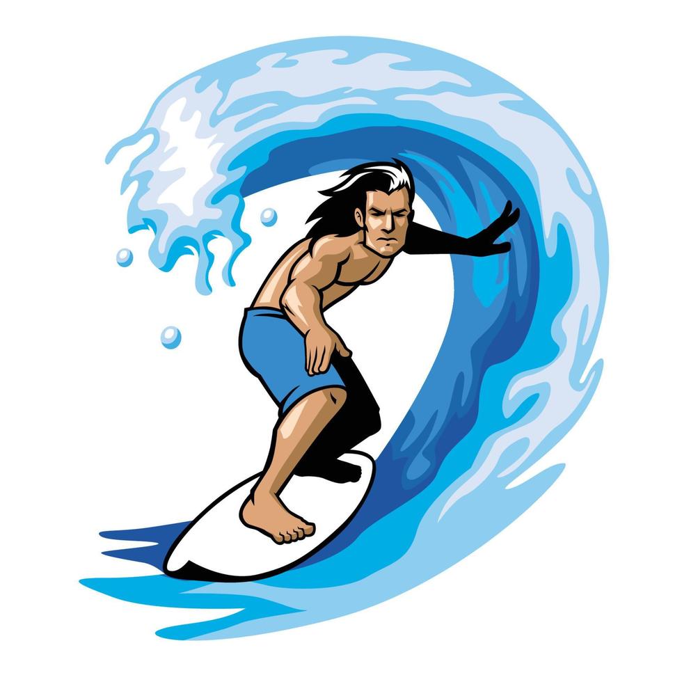 surfeur sur le baril vecteur