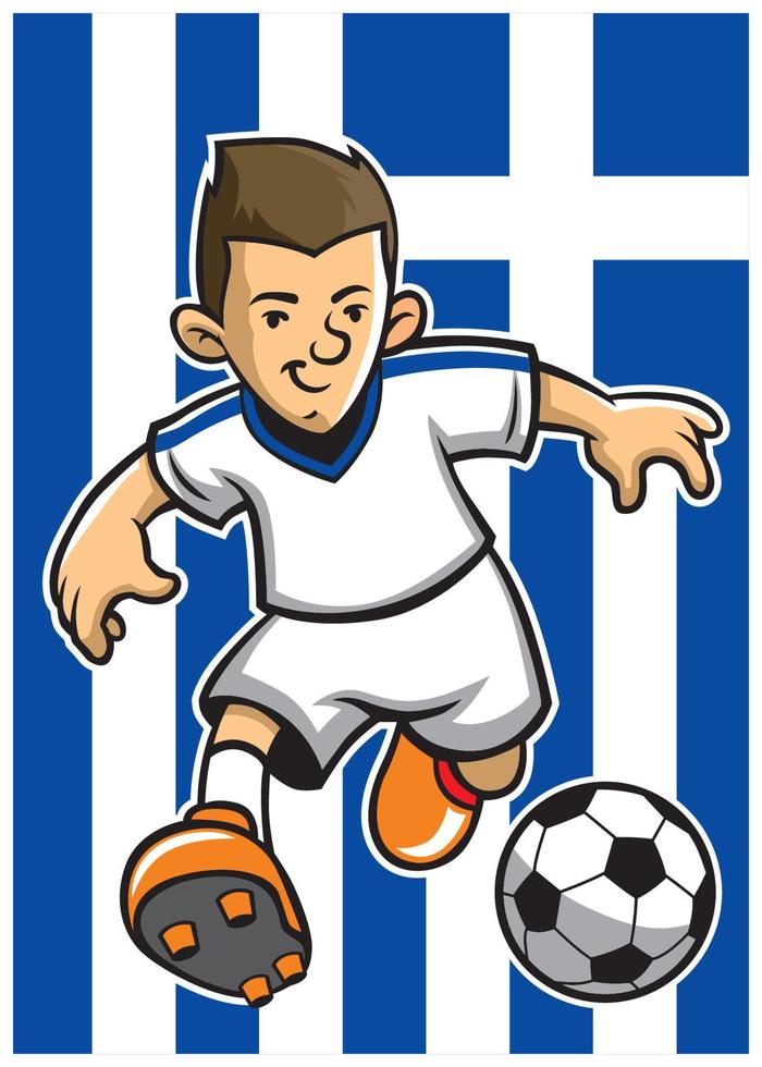 Grèce football joueur avec drapeau Contexte vecteur