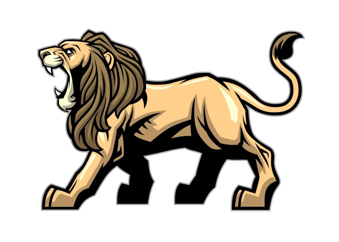 Lion mascotte logo sport style vecteur