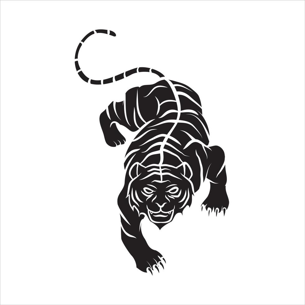 tigre tatouage illustration conception vecteur