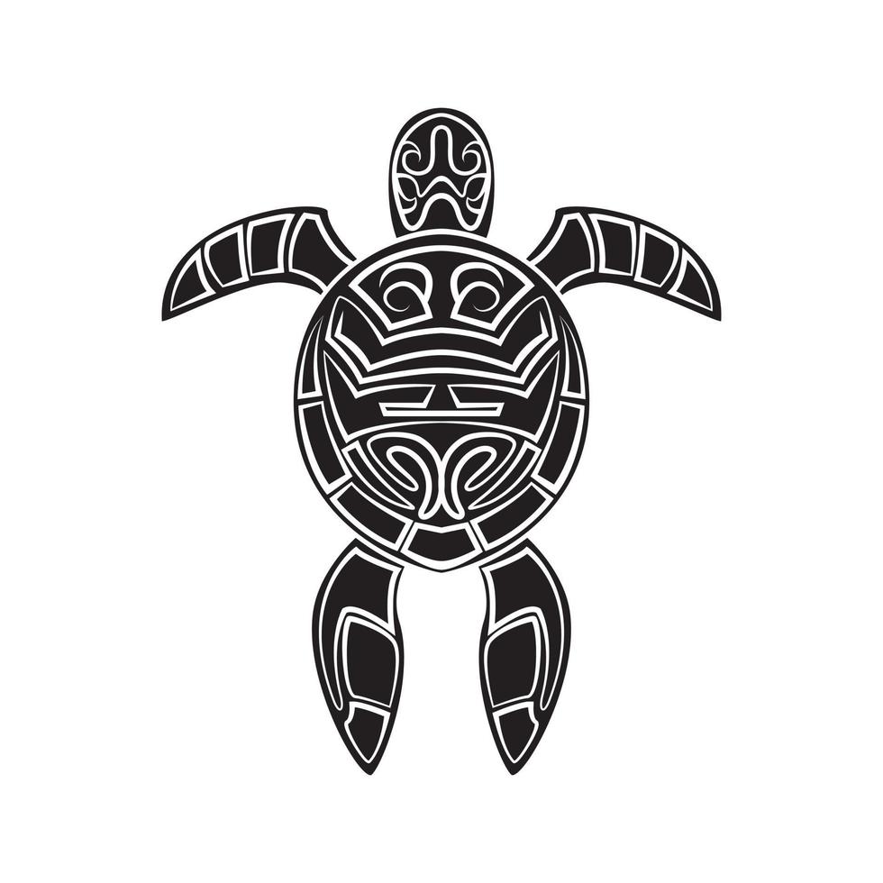 noir silhouette de tortue symbole vecteur