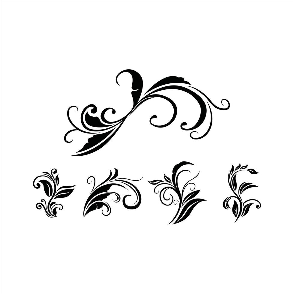 floral feuille symbole illustration conception vecteur