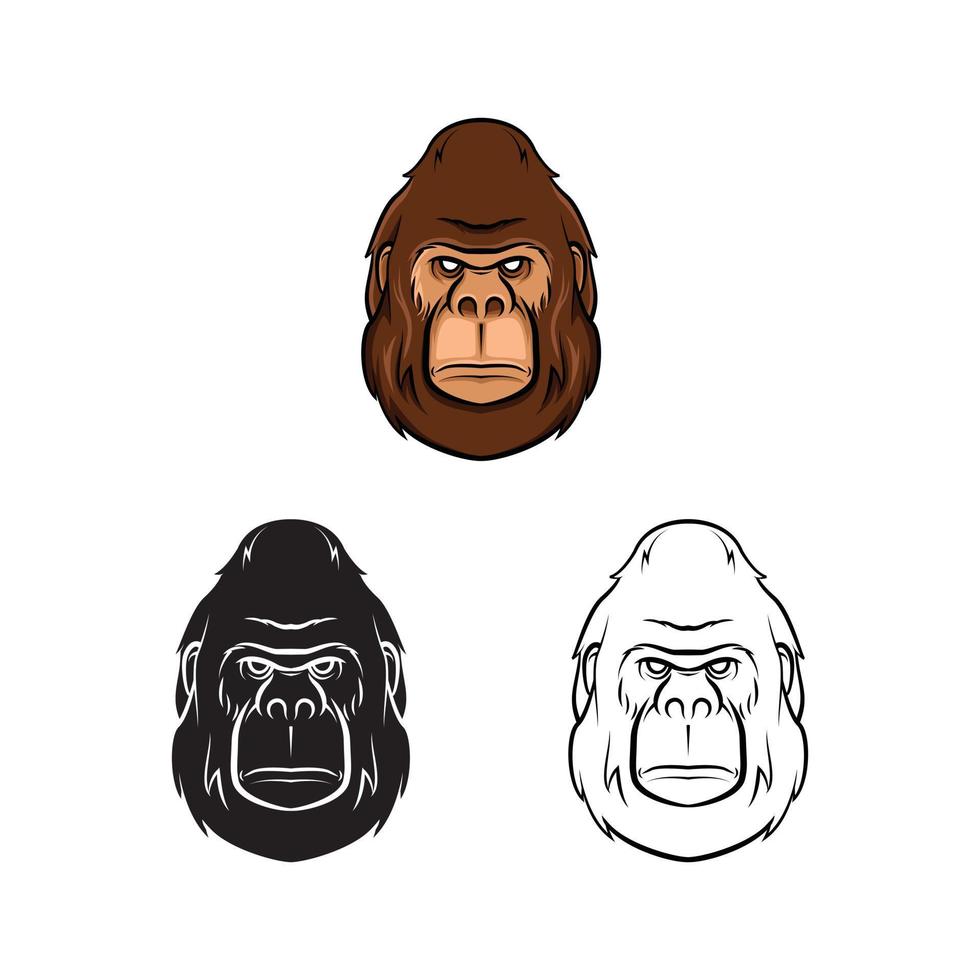 coloration livre gorille dessin animé personnage vecteur