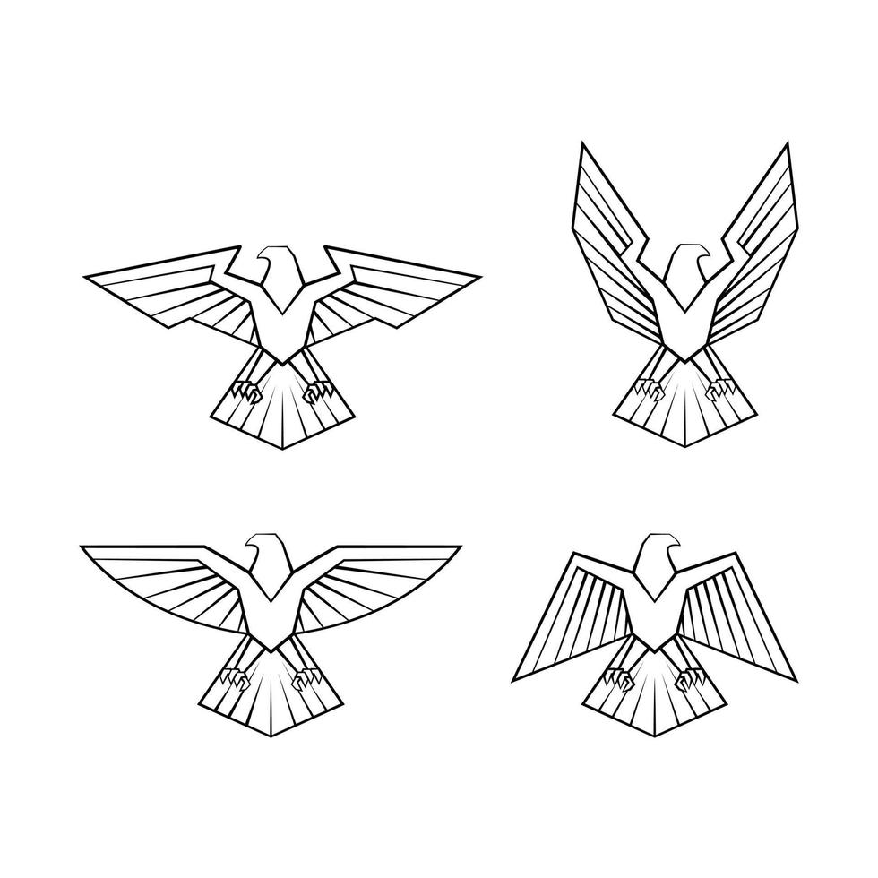 Aigle symbole sur blanc Contexte collection vecteur