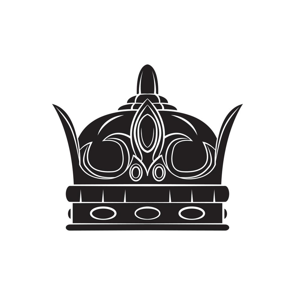 noir silhouette de couronne symbole vecteur