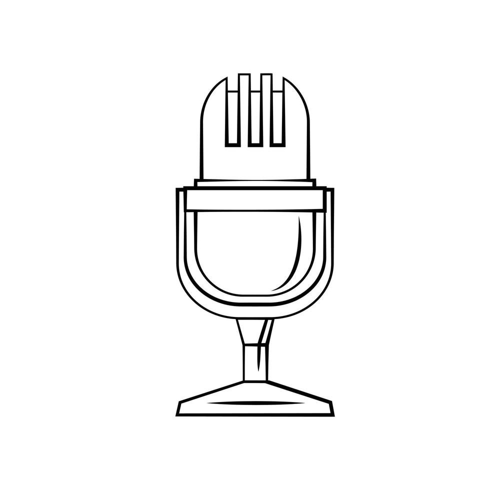 microphone illustration sur blanc Contexte vecteur