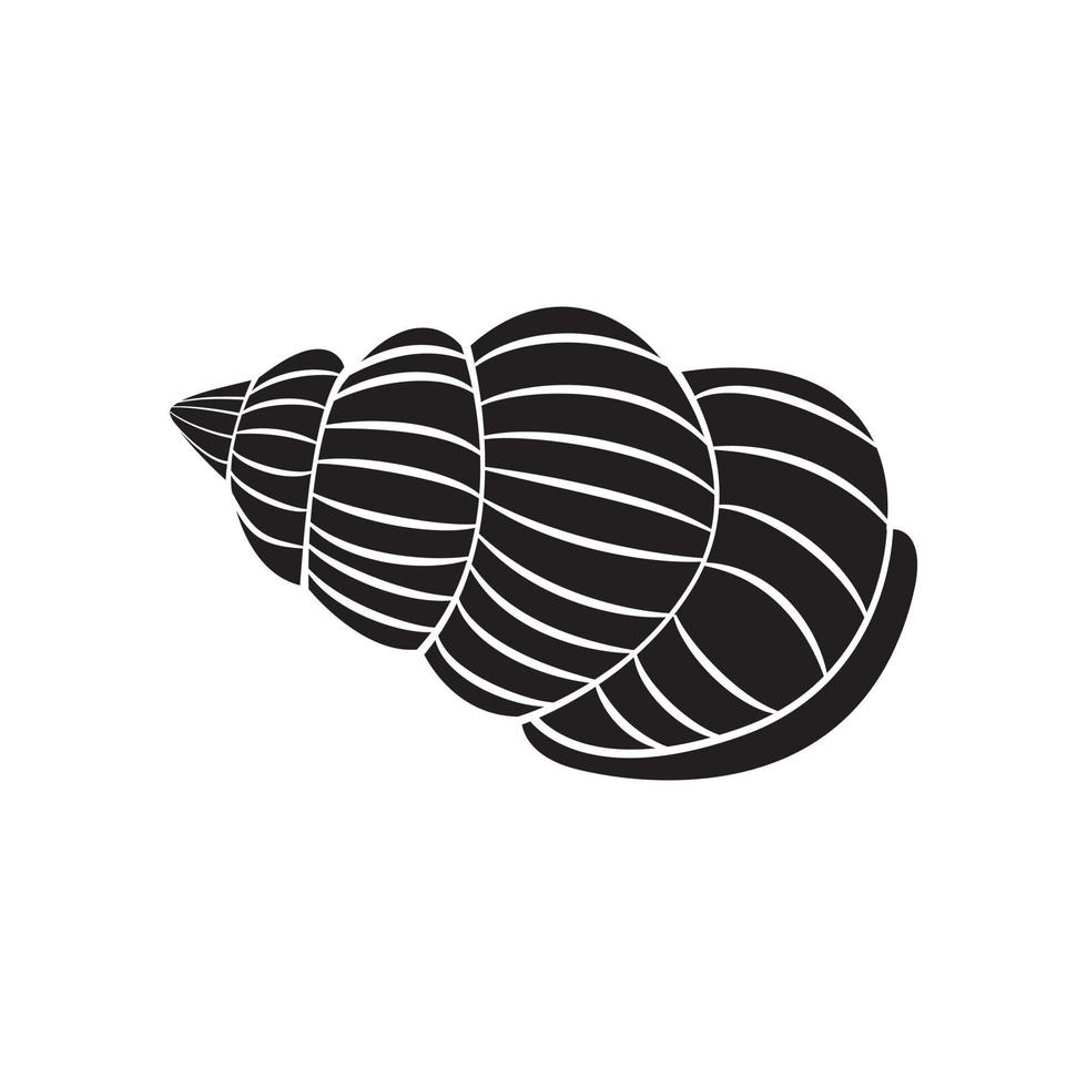 mer coquille noir symbole illustration vecteur