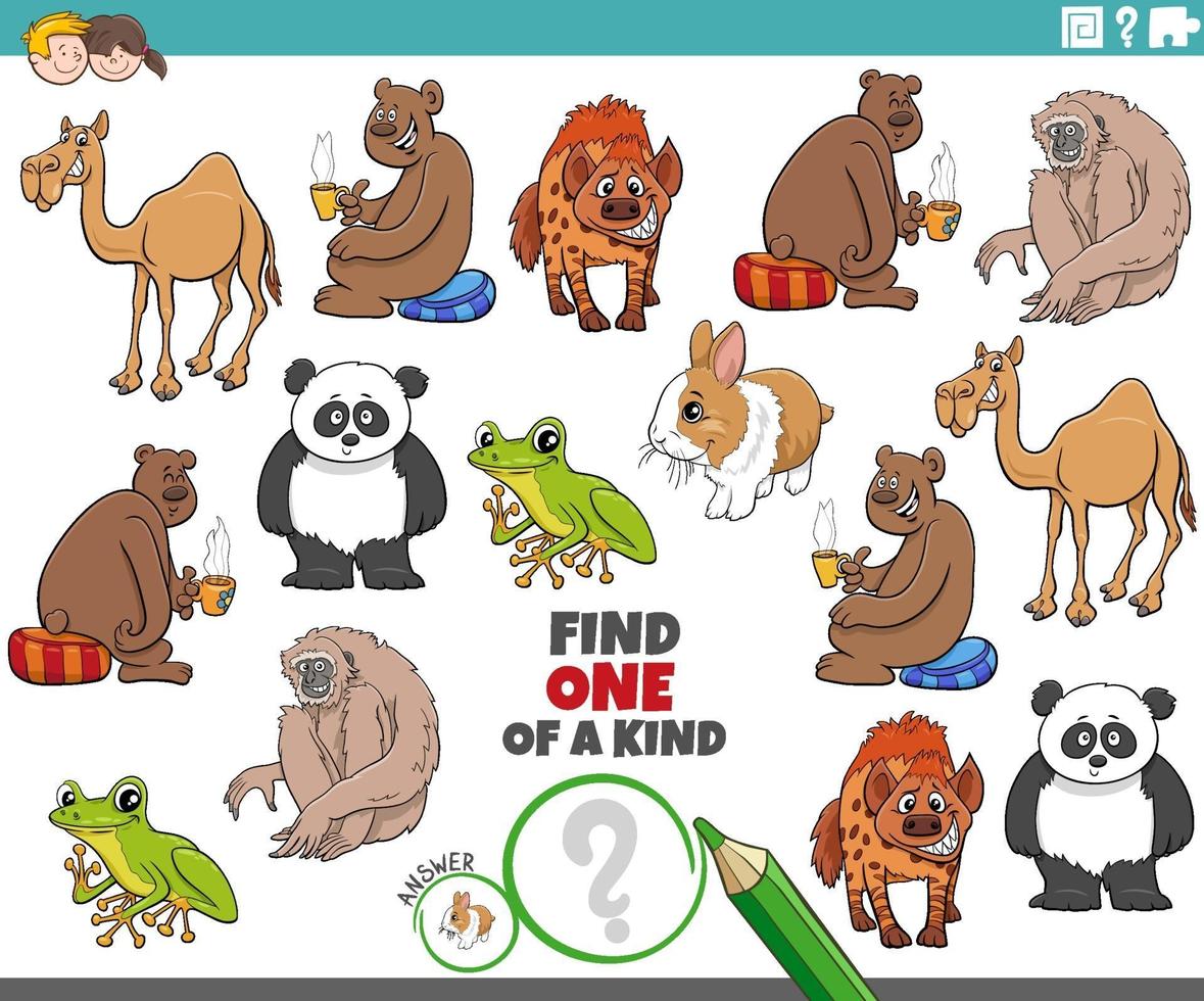 jeu unique pour les enfants avec des animaux de dessin animé mignons vecteur