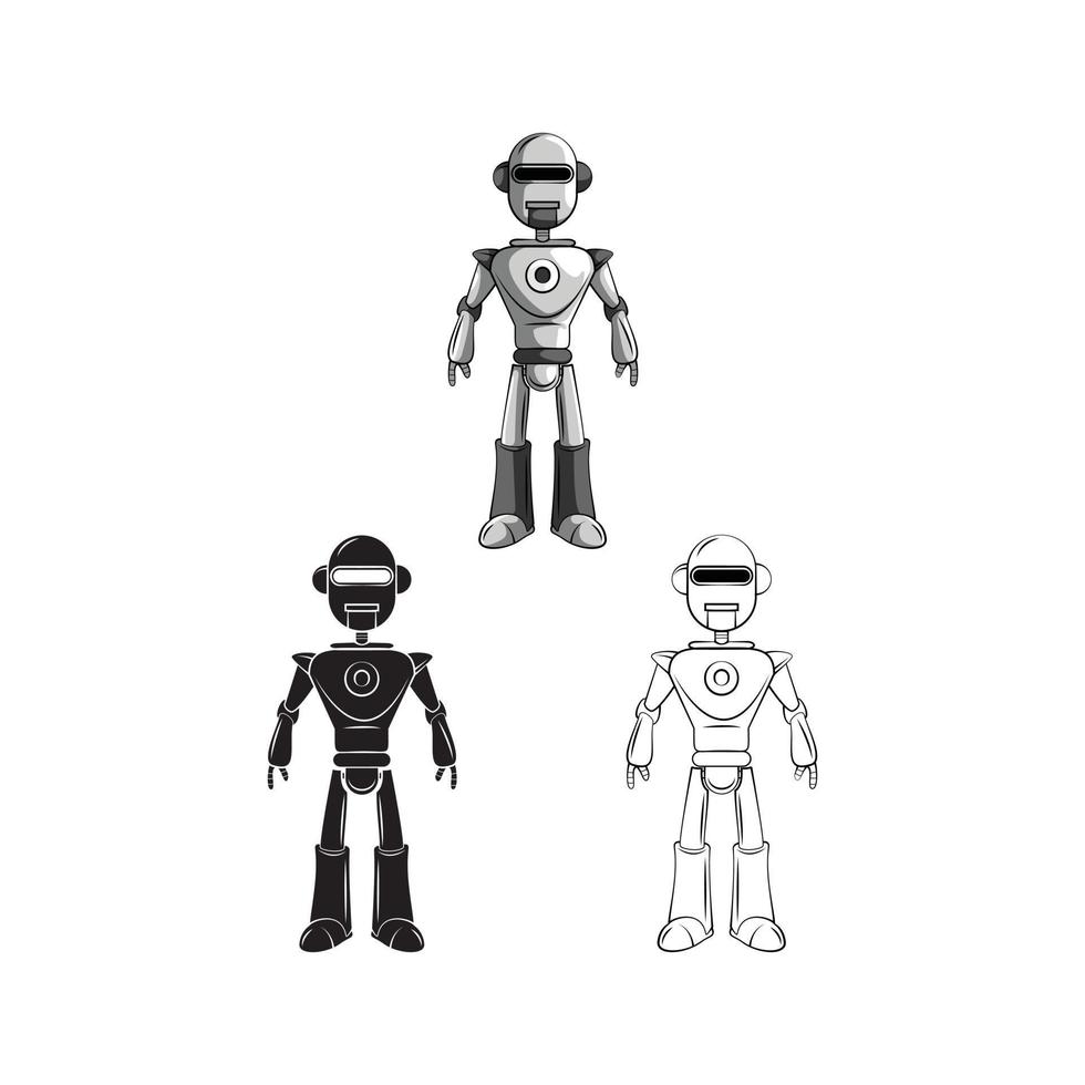 coloration livre robot dessin animé personnage vecteur