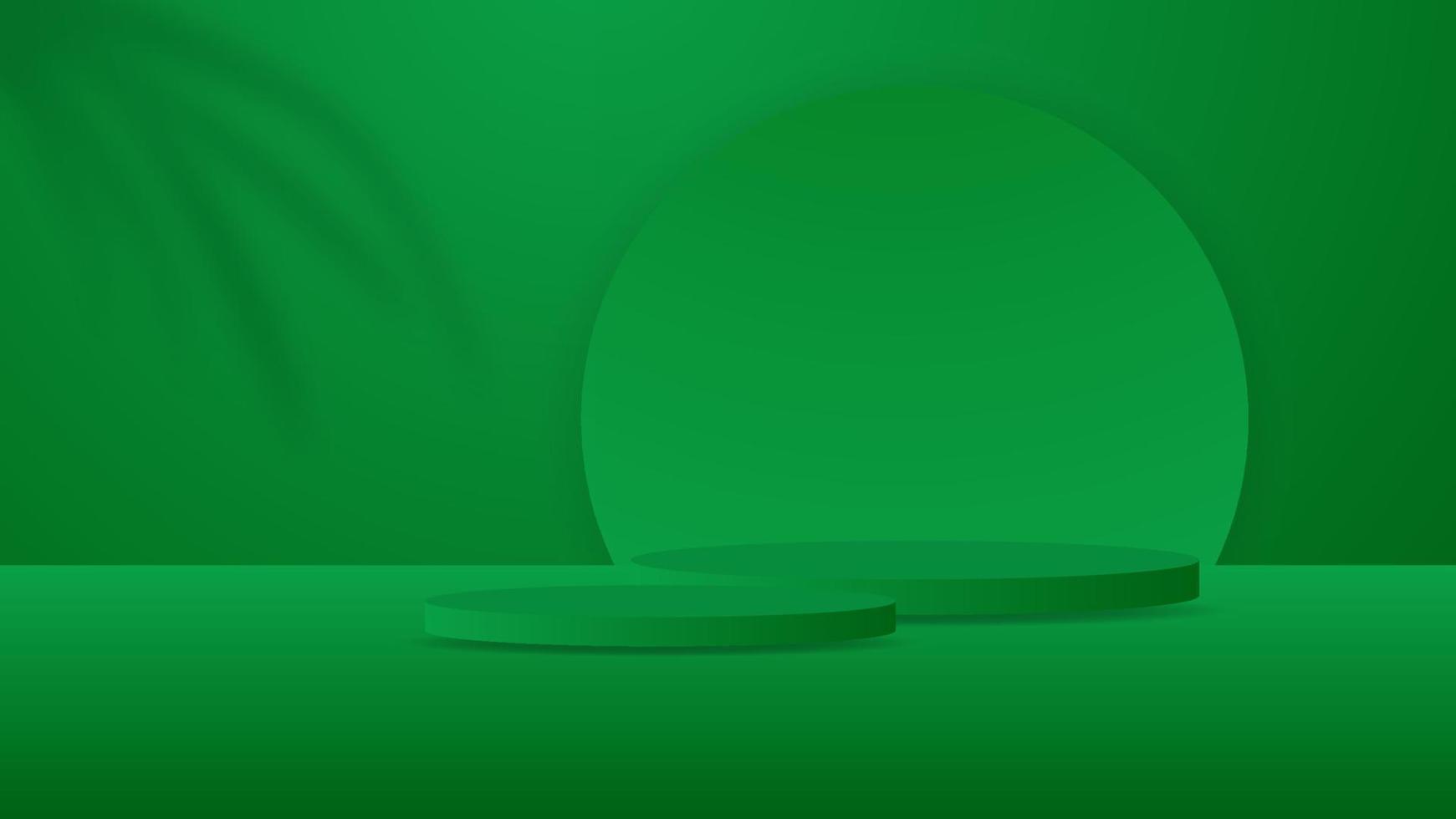Vide rond piédestal. vert circulaire podium pour exceptionnel luxe produit vitrine afficher publicité sur Couleur Contexte avec minimal style dans studio pièce vecteur