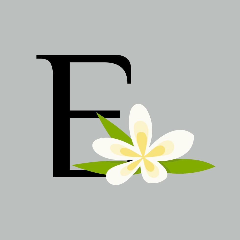 initiale e beauté fleur logo vecteur