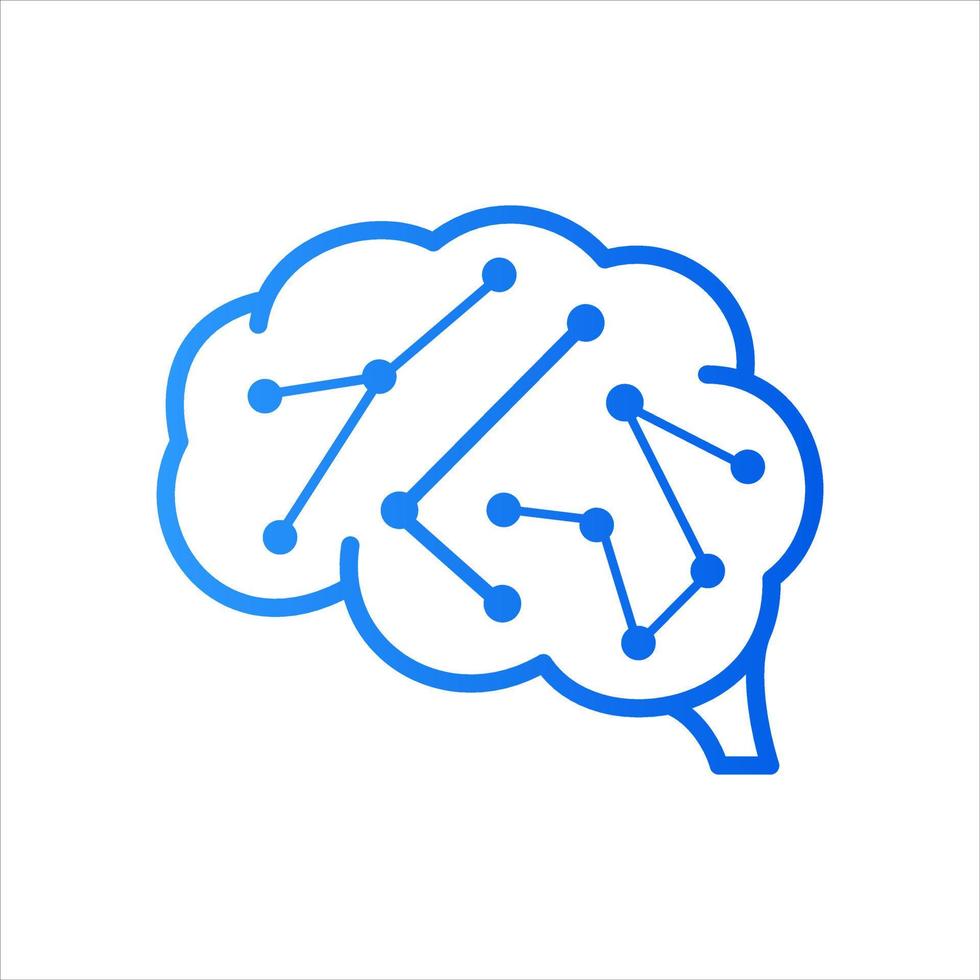 initiale l circuit cerveau logo vecteur