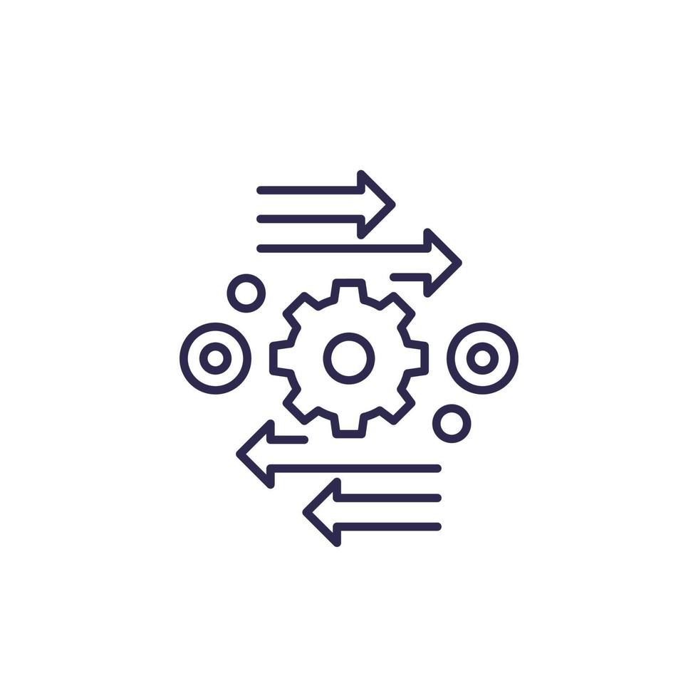 icône de ligne de vecteur d'automatisation et d'optimisation.eps
