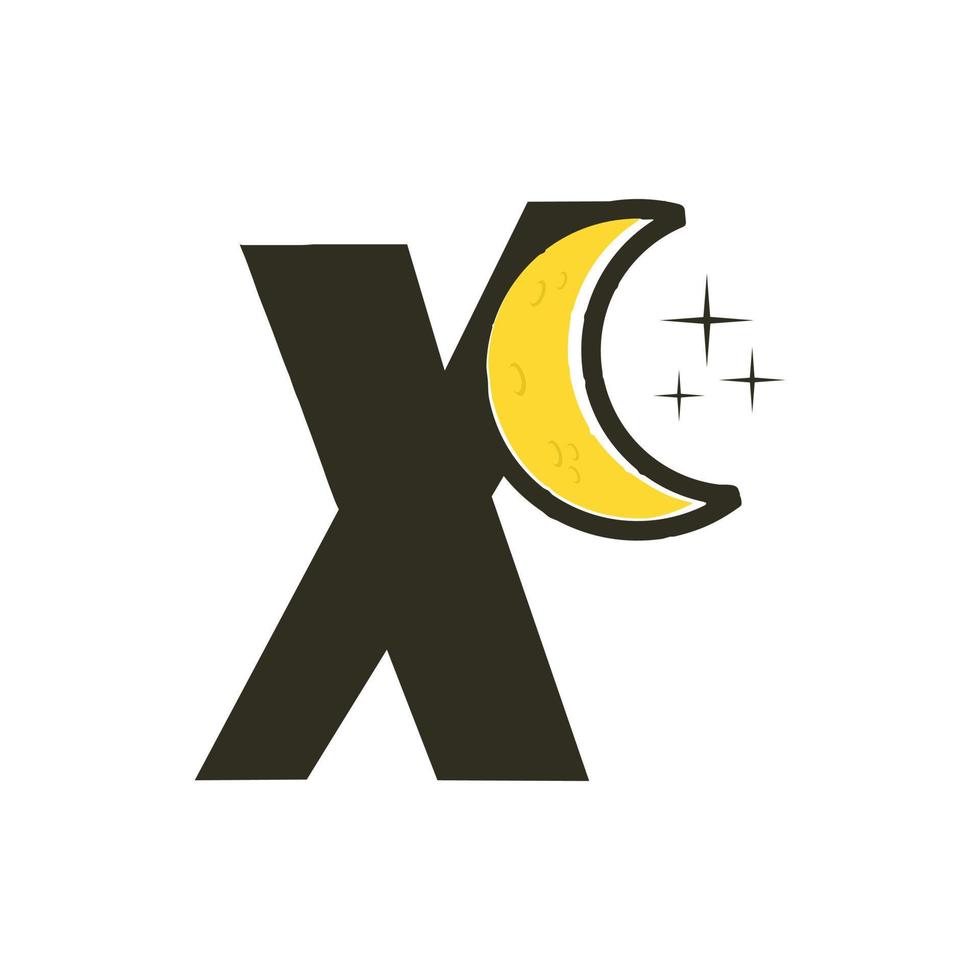 initiale X lune logo vecteur