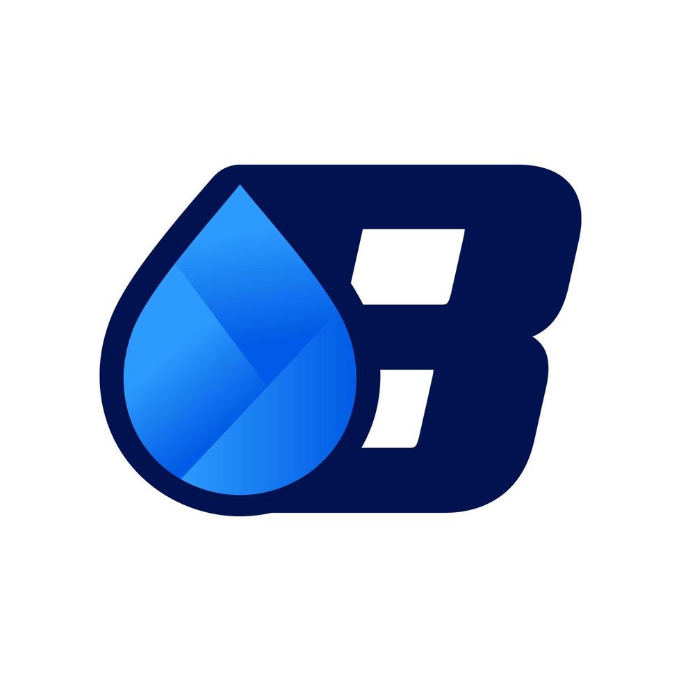 initiale b l'eau laissez tomber logo vecteur