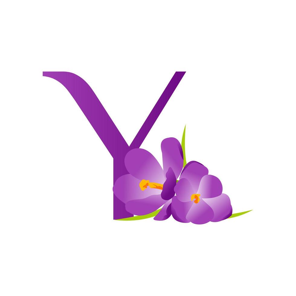 initiale y fleur logo vecteur