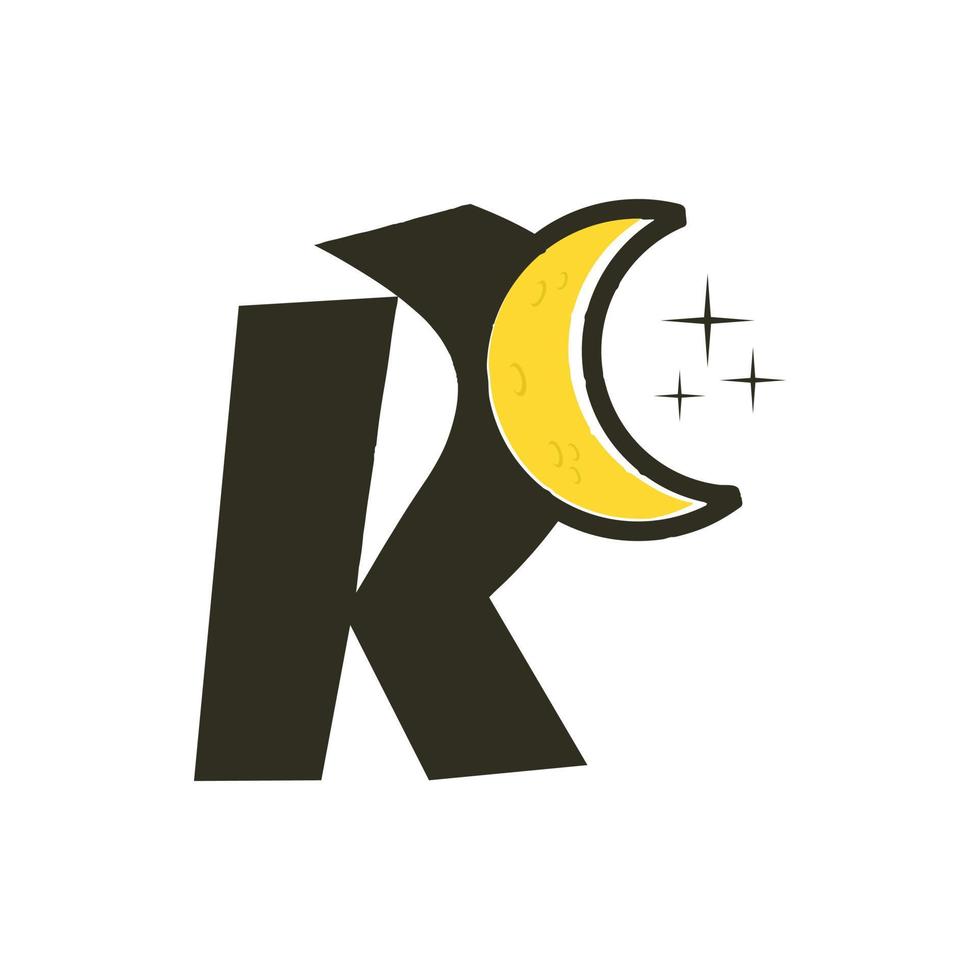 initiale r lune logo vecteur