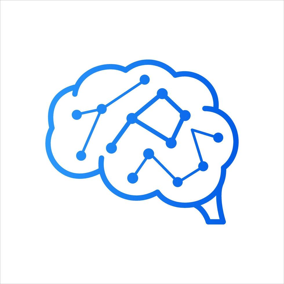 initiale p circuit cerveau logo vecteur