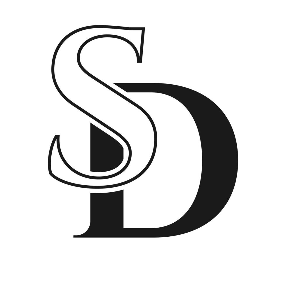 lettre ds logo. Dakota du Sud logotype luxe symbole vecteur