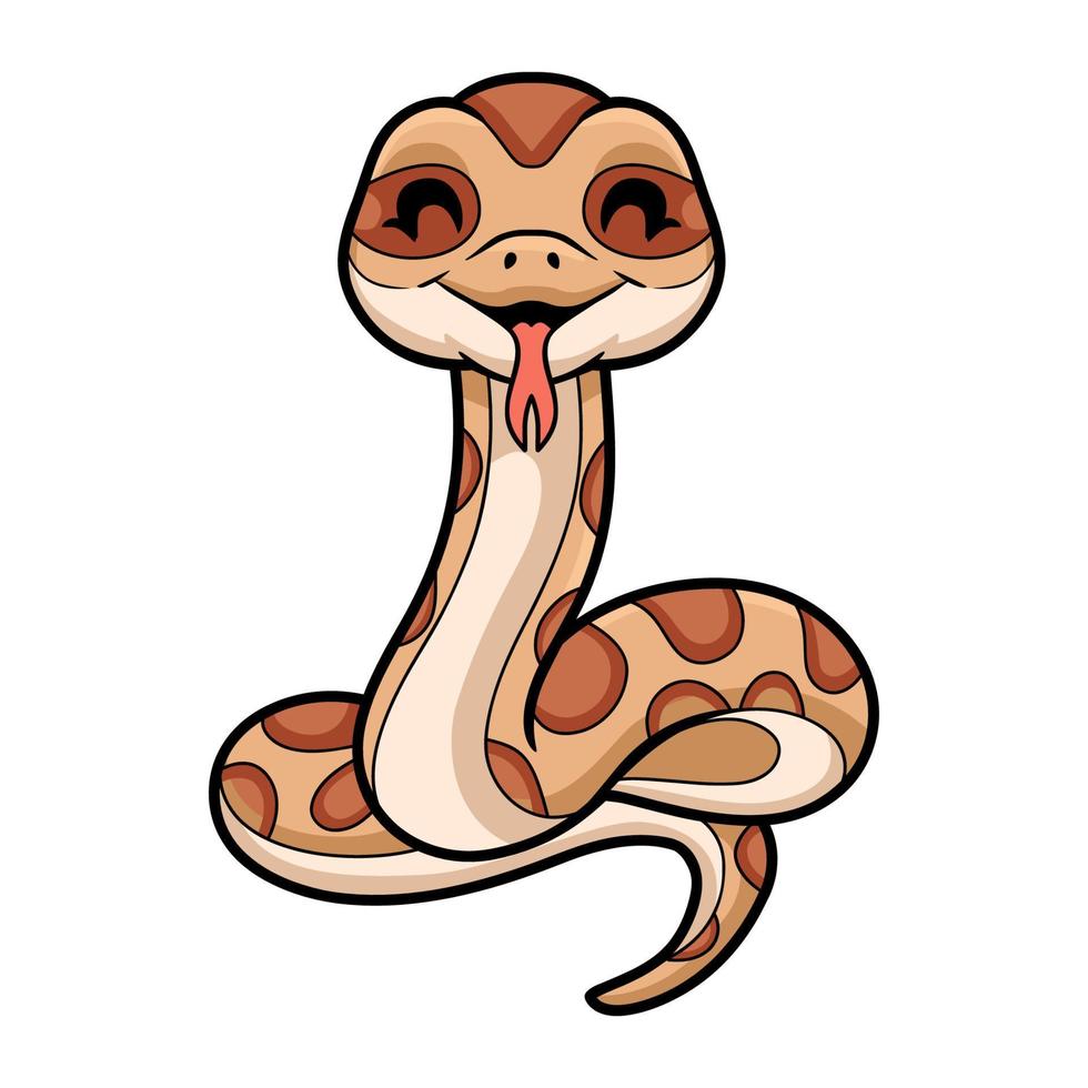 mignonne daboia Russelii serpent dessin animé vecteur