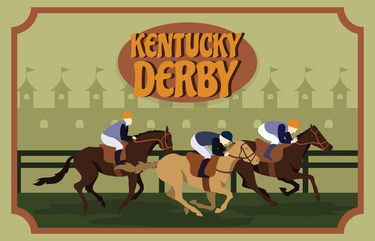 Illustration de carte postale du Kentucky Derby vecteur