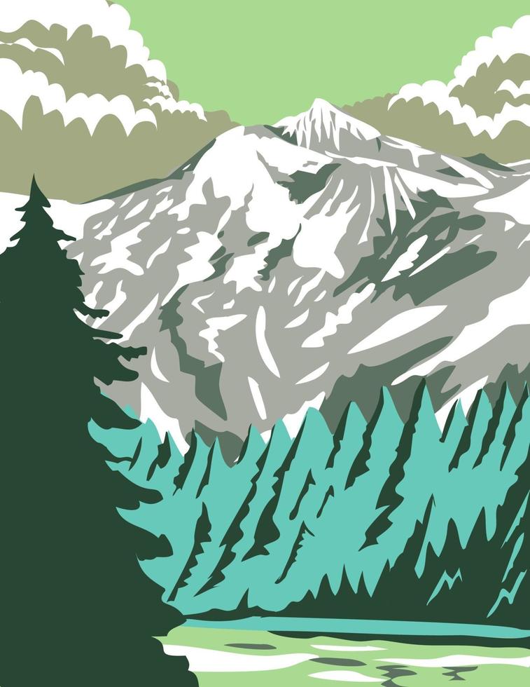 North Cascades National Park avec Goode Mountain dans l'état de Washington United States wpa poster art vecteur