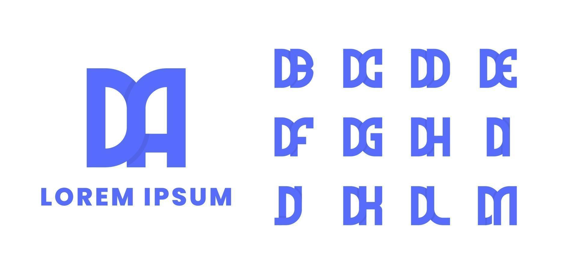 ensemble de logo monogramme initial superposé vecteur
