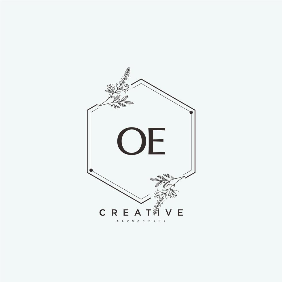 oe beauté vecteur initiale logo art, écriture logo de initiale signature, mariage, mode, bijoux, boutique, floral et botanique avec Créatif modèle pour tout entreprise ou entreprise.