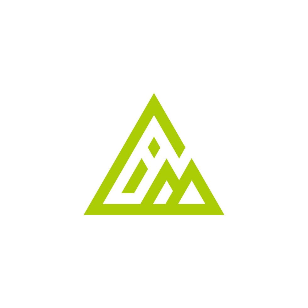 lettre je m vert Montagne Triangle géométrique logo vecteur