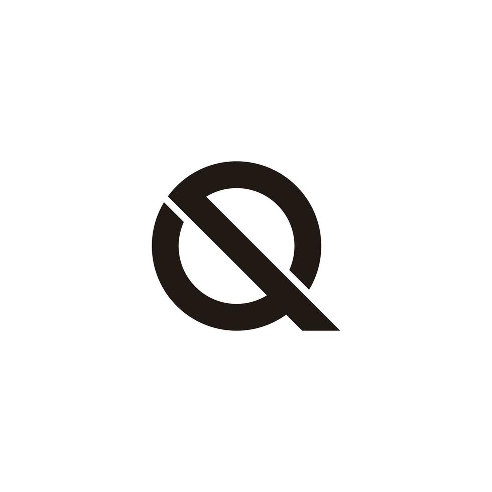 lettre sq qs Facile cercle géométrique ligne logo vecteur