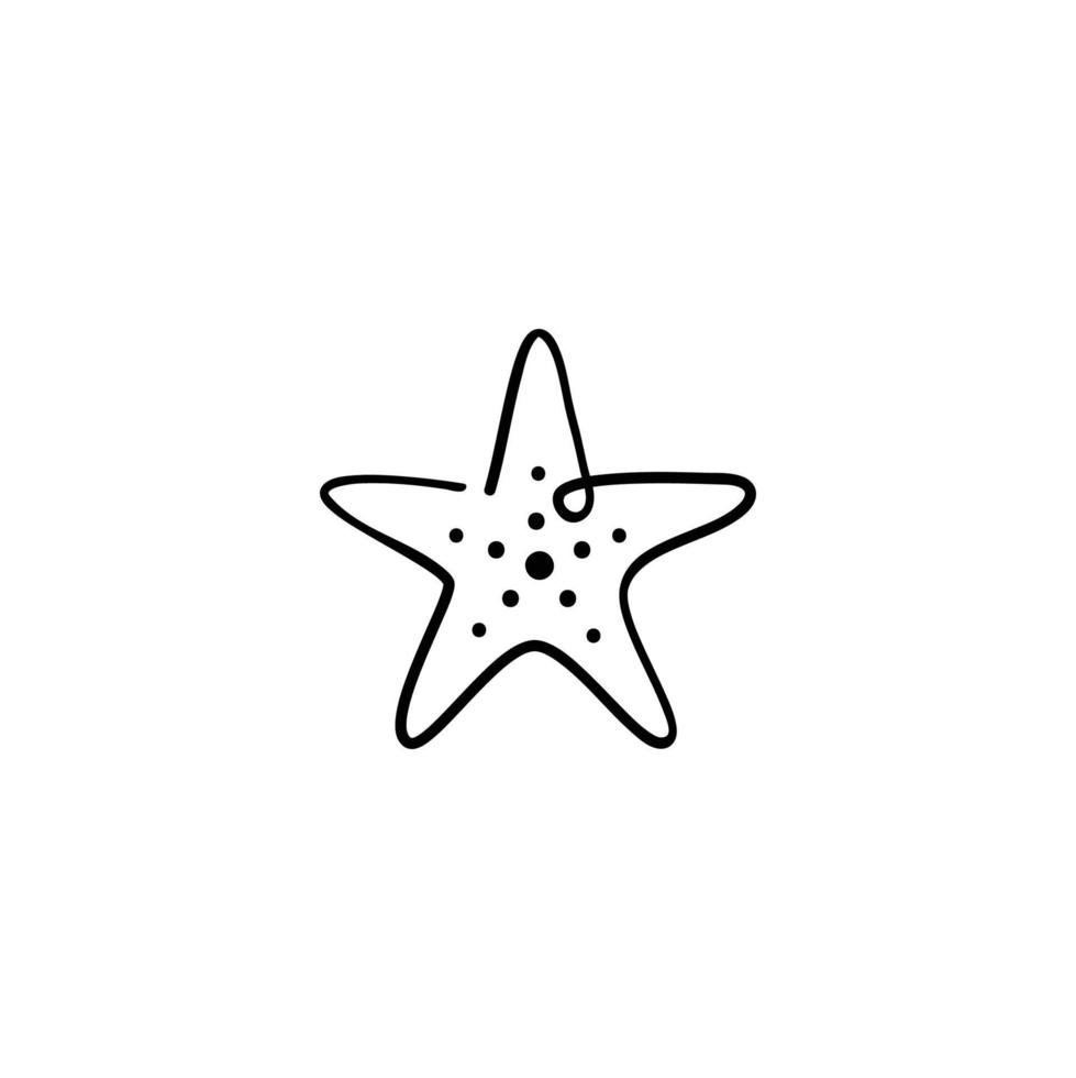 étoile de mer ligne style icône conception vecteur