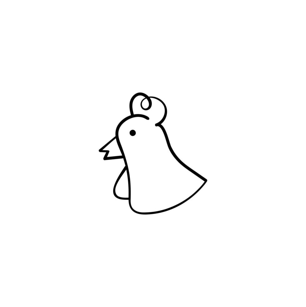 poulet ligne style icône conception vecteur