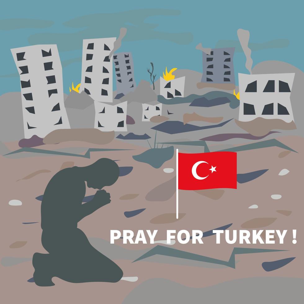 tremblement de terre dans Turquie. nous allons prier pour Turquie. vecteur