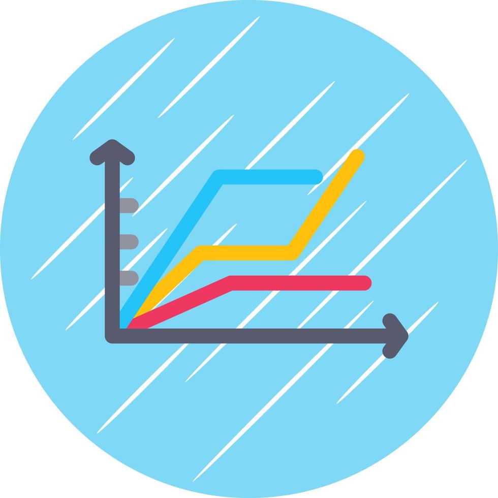 conception d'icône de vecteur de graphique à lignes multiples