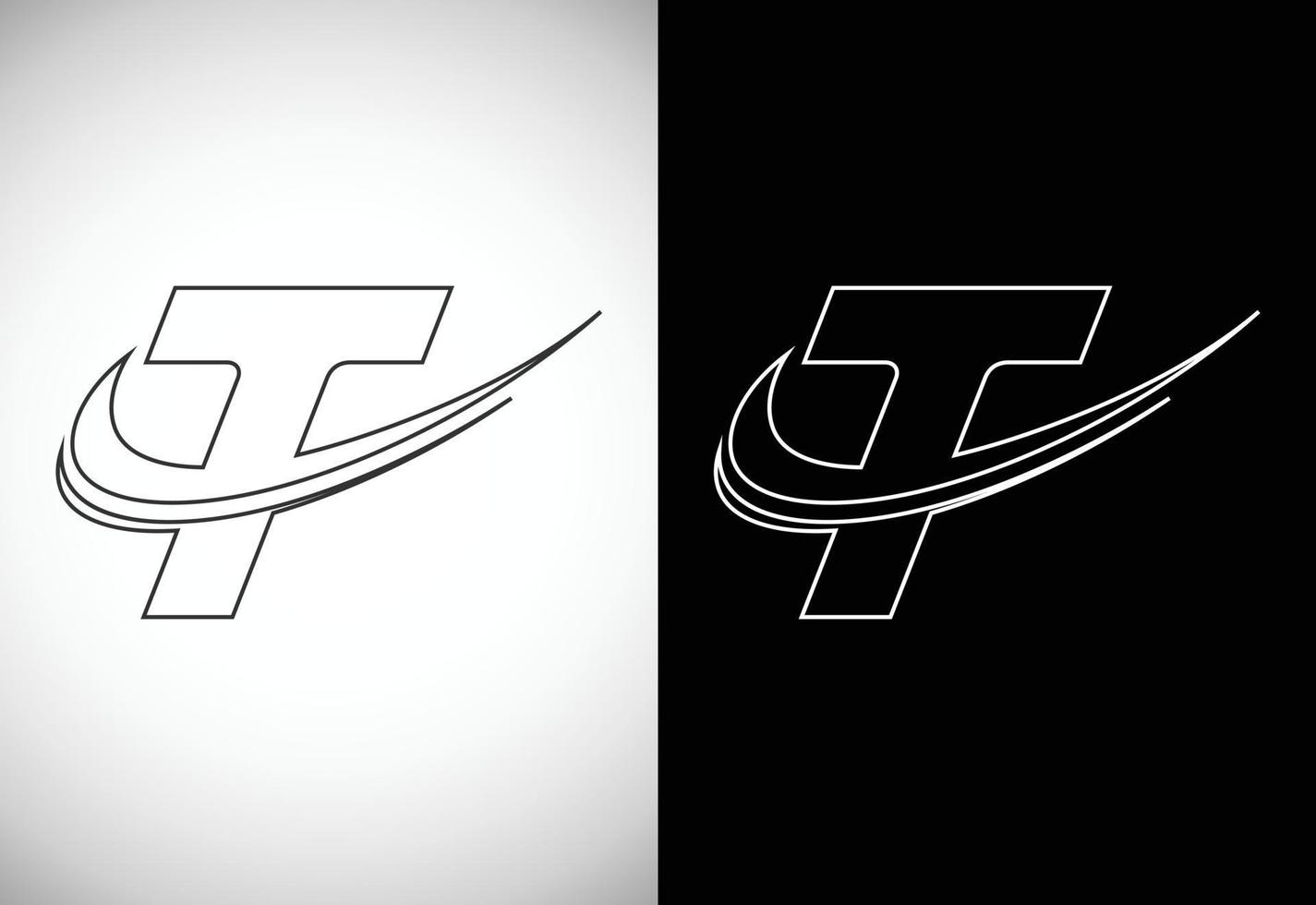 initiale lettre t avec une swoosh ligne style artistique logo. moderne vecteur logotype pour affaires et entreprise identité.