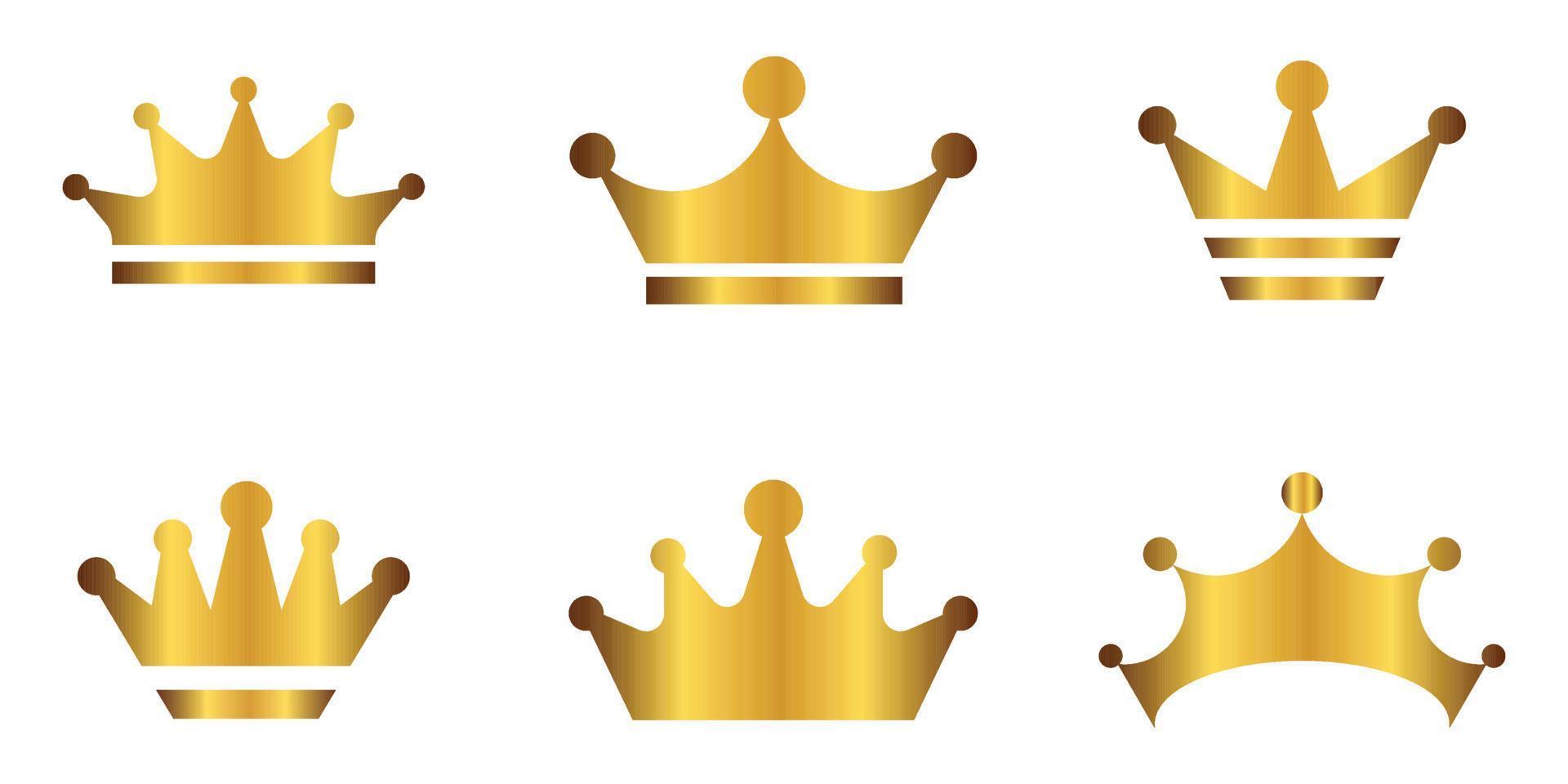 d'or couronne vecteur ensemble pour Roi couronne isolé sur blanc Contexte