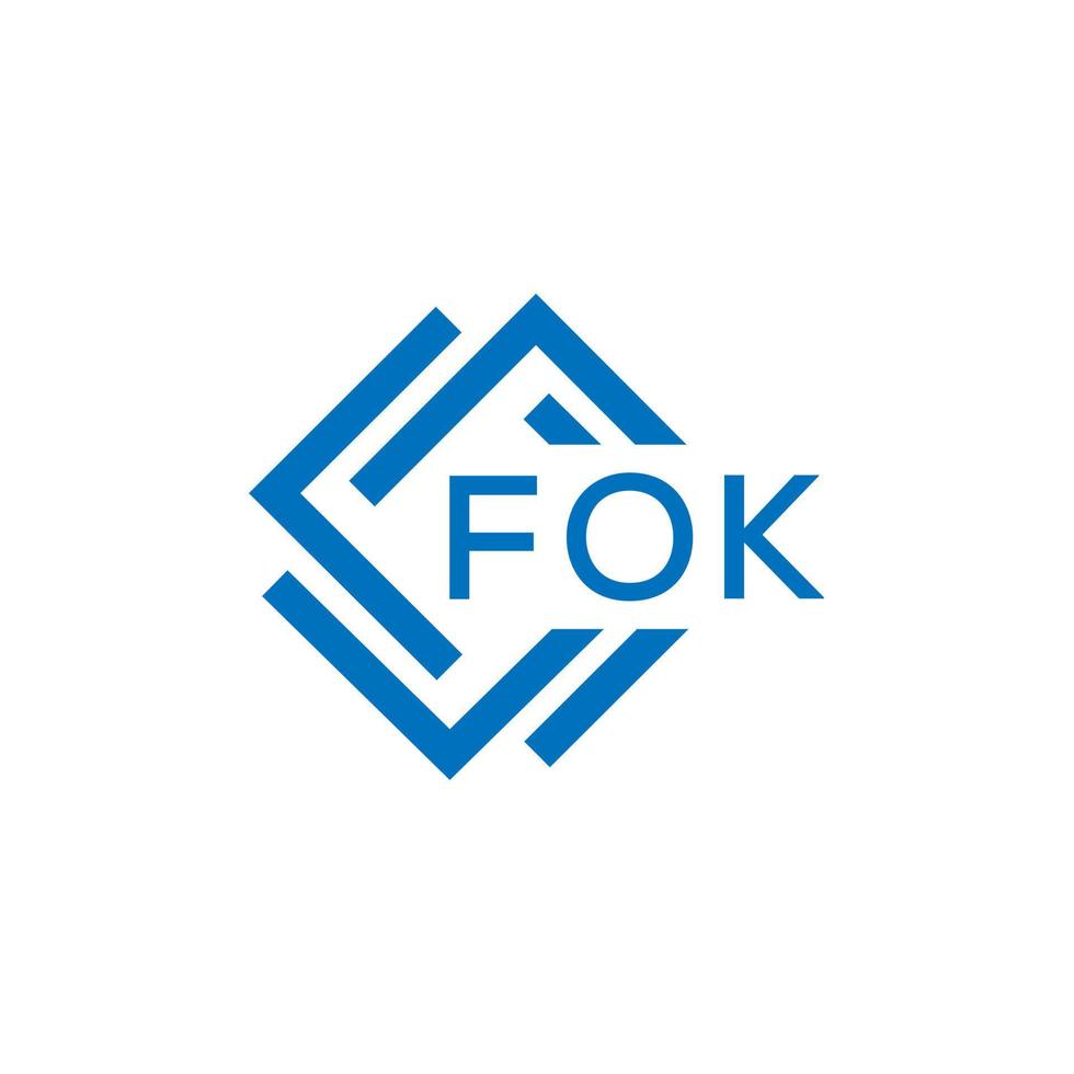 fok lettre logo conception sur blanc Contexte. fok Créatif cercle lettre logo concept. fok lettre conception. vecteur