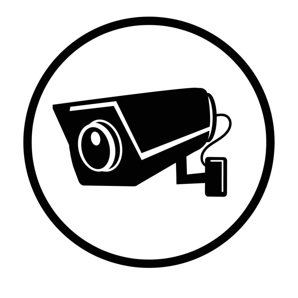 vidéosurveillance Sécurité caméra plat icône vecteur