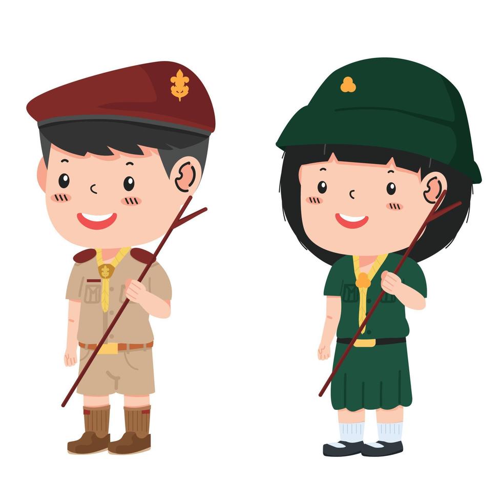 vecteur illustration de scout Thaïlande dessin animé