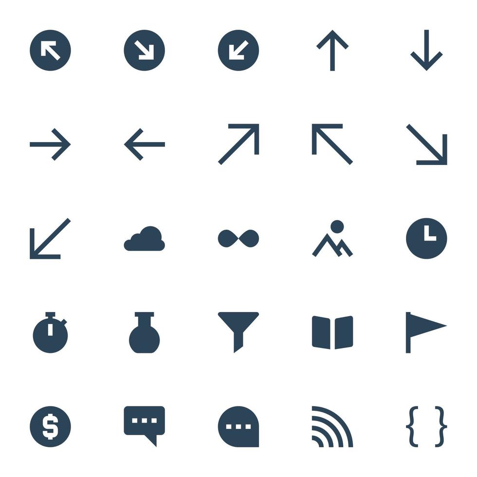 glyphe Icônes pour ui ux. vecteur