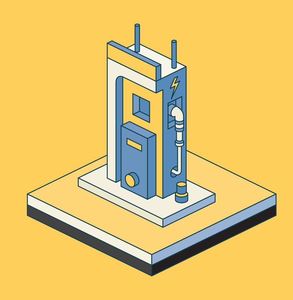 ev mise en charge station ou électrique véhicule recharger gare. vecteur illustration.