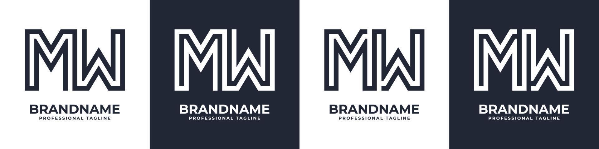 Facile mw monogramme logo, adapté pour tout affaires avec mw ou wm initial. vecteur